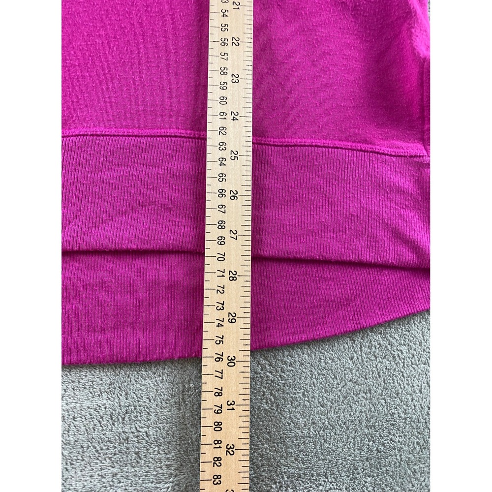 Athleta Coaster Luxe Sweatshirt Womens Medium Fuchsia Pink Thumbhole Pullover - Picture 6 of 11